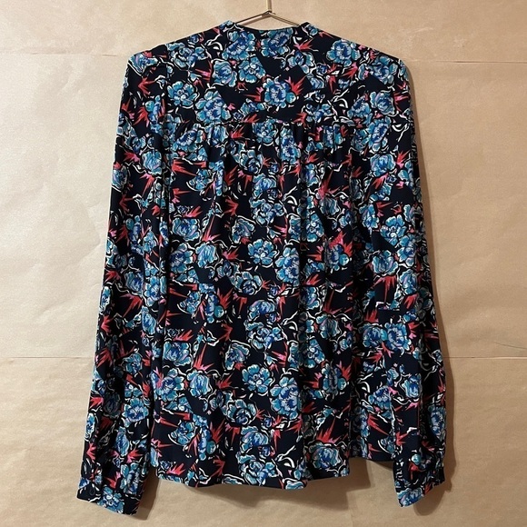Zadig & Voltaire | NWT Tchin Cdc Thunder Silk Top Button Floral Blouse Size XS - Picture 8 of 12